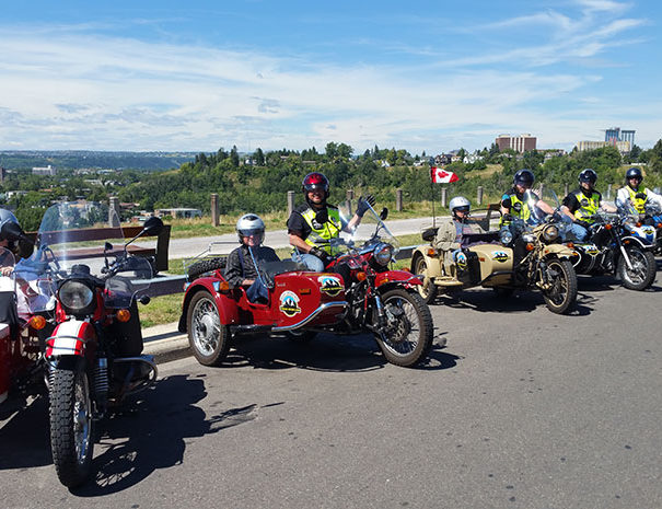 Rocky Mountain Sidecar Adventures Calgary Sightseeing Tour Group